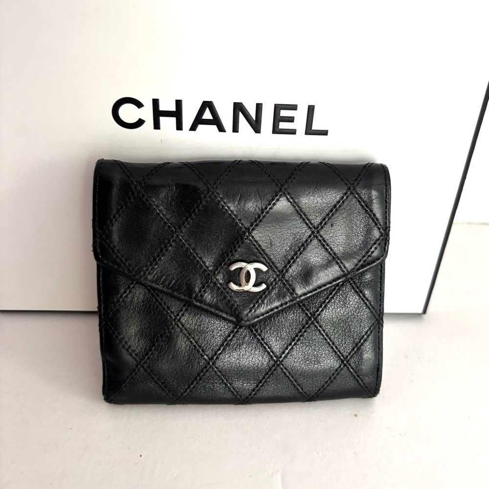 Authentic Chanel vintage bifold wallet .